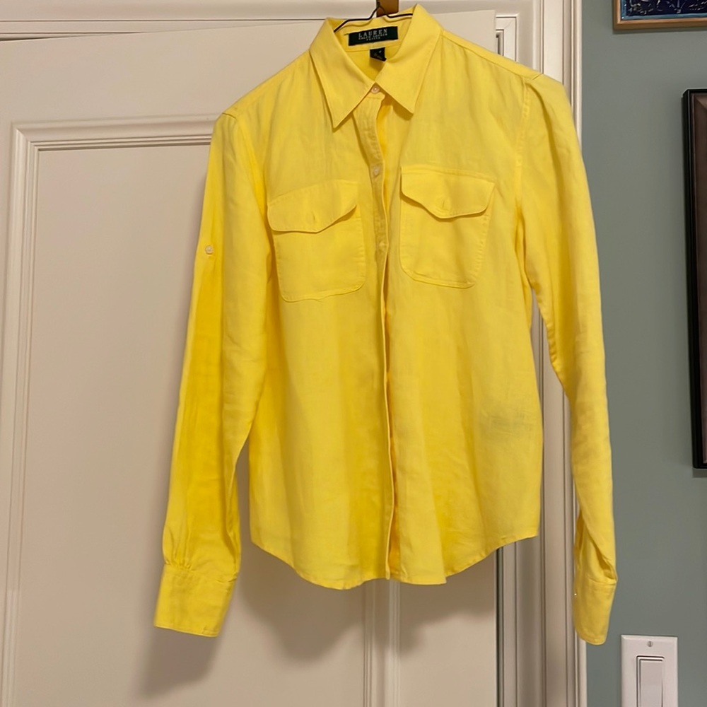 Bright yellow Ralph Lauren button down